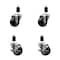 Service Caster 3'' SS Hard Rubber Wheel Swivel 1-1/2'' Expand Stem Caster Set 2 Brakes, 4PK SCC-SSEX20S314-HRS-2-TLB-2-112 - alternate 1